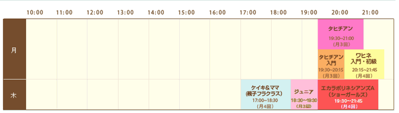 豊田三好スタジオ（みよし市明知下公民館）レッスンschedule